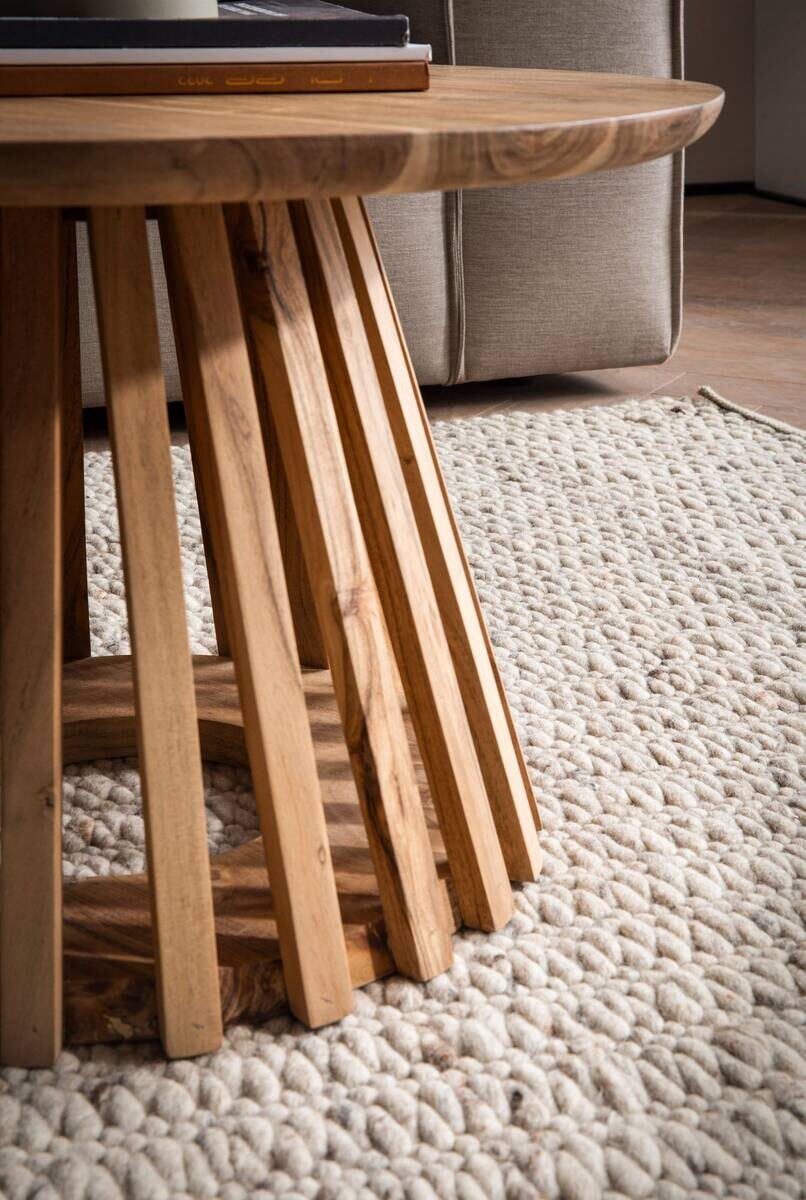 Wohnling Couchtisch braun Akazie H/D: ca. 40x60 cm