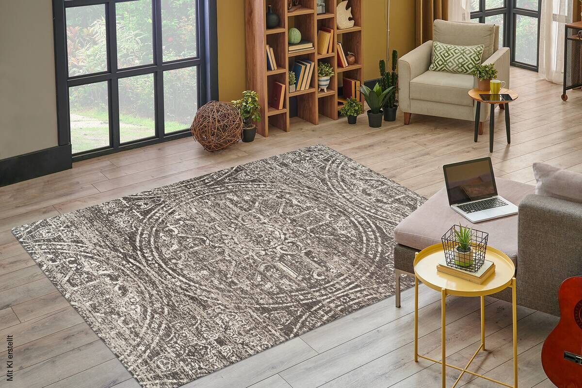 Kayoom Flachflorteppich Davis 425 grau B/H/L: ca. 120x1,2x170 cm