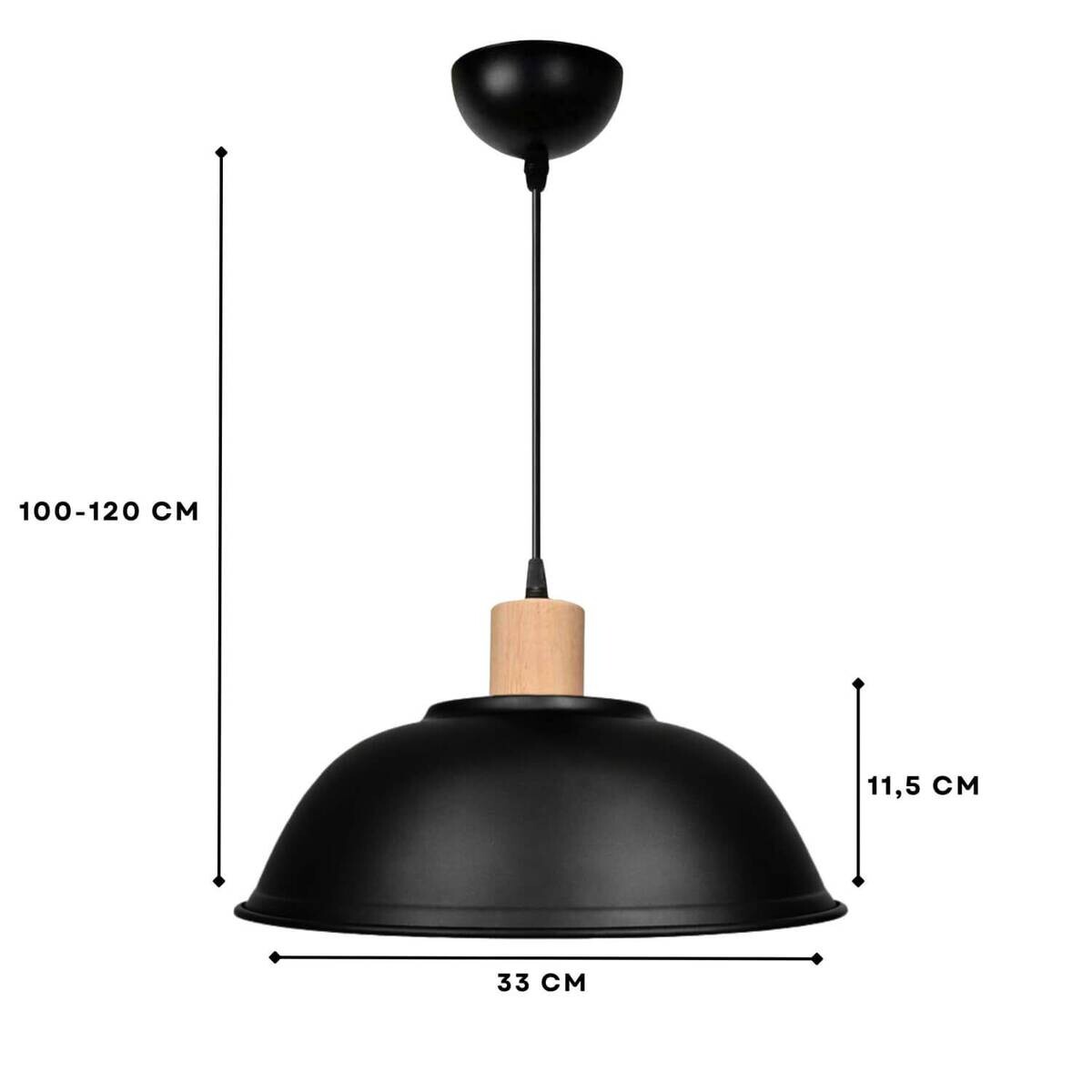 Opviq Pendelleuchte schwarz B/H/T: ca. 33x120x33 cm E27 1 Brennstellen