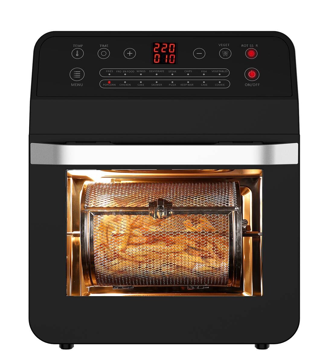 WKM Heißluftfritteuse DAF-1601.12LB schwarz Edelstahl B/H/L: ca. 36x42x40,8 cm ca. 12 l