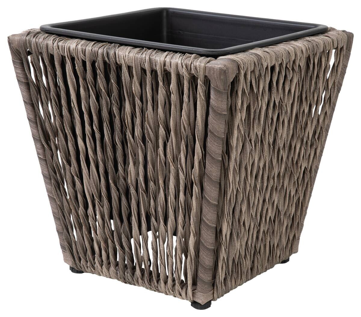 POCOline Pflanzgefäß grau Polyrattan B/H/L: ca. 28x28x28 cm