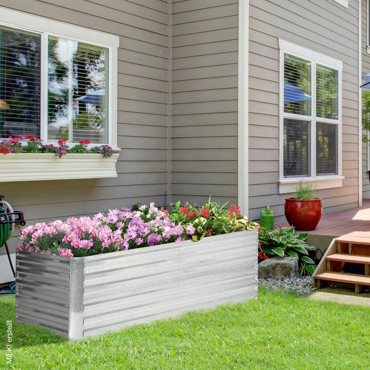 Outsunny Hochbeet silber Stahl B/H/L: ca. 90x59x180 cm