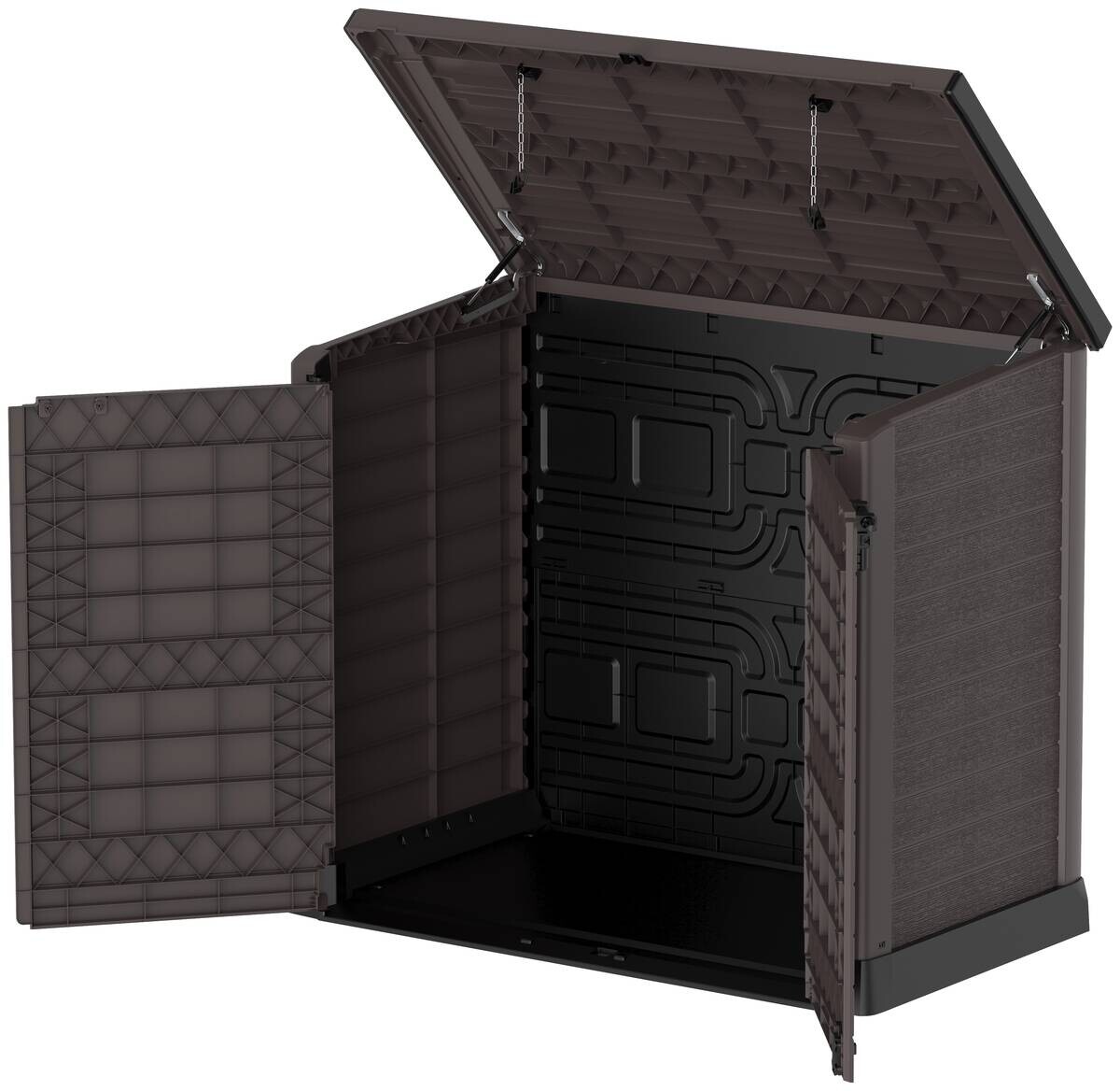 VCM Mülltonnenbox 2er StoreAway braun Kunststoff B/H/L: ca. 145x125x83 cm