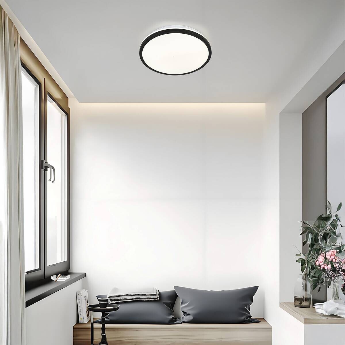 Nolo LED-Deckenleuchte Hela schwarz Kunststoff H/D: ca. 4,3x25 cm