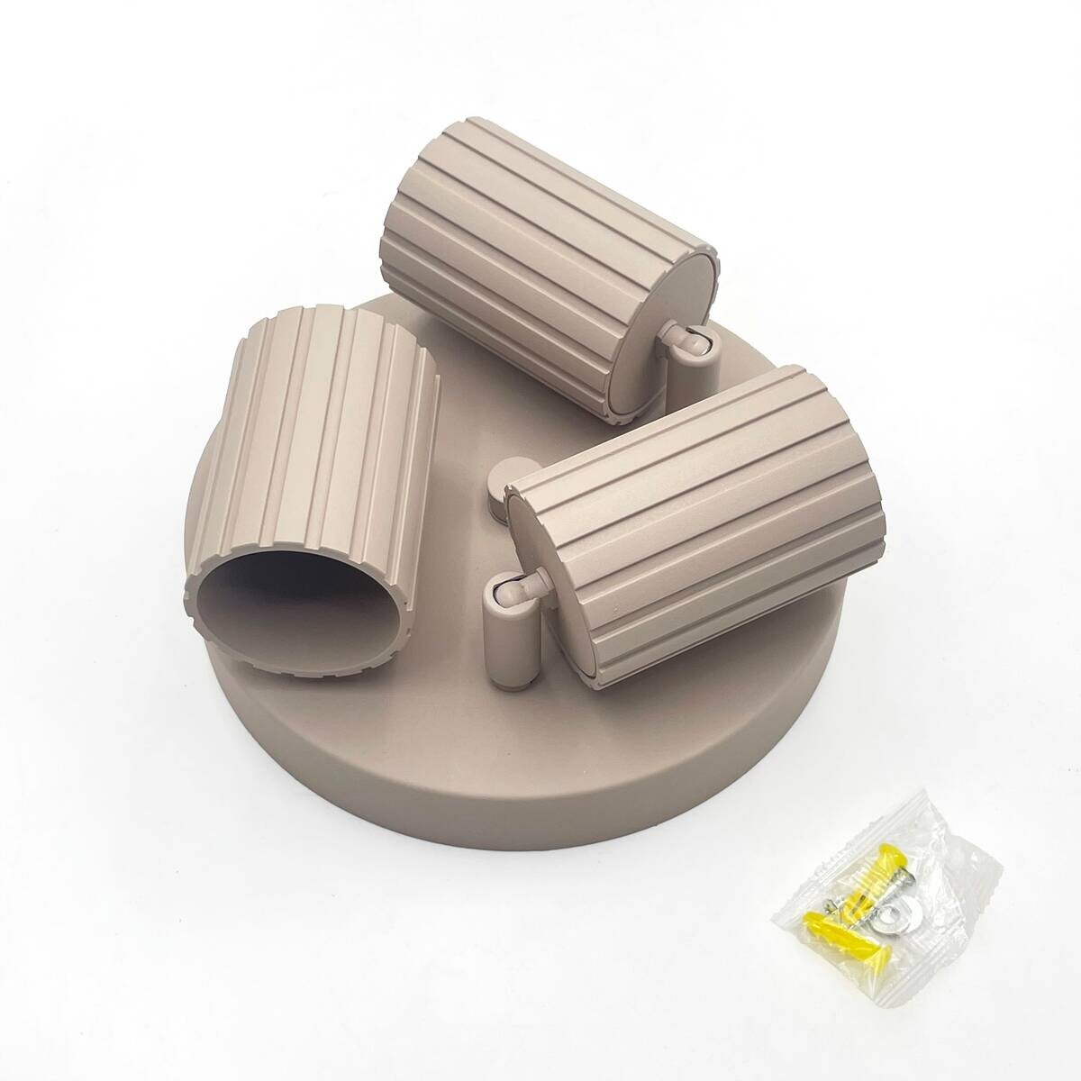 Lamkur Strahler Prisma beige Stahl B/H/L: ca. 18x19,5x18 cm 3 Brennstellen