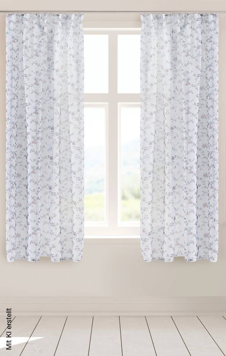 Kombivorhang Florina weiß 100% Polyester B/L: ca. 140x160 cm