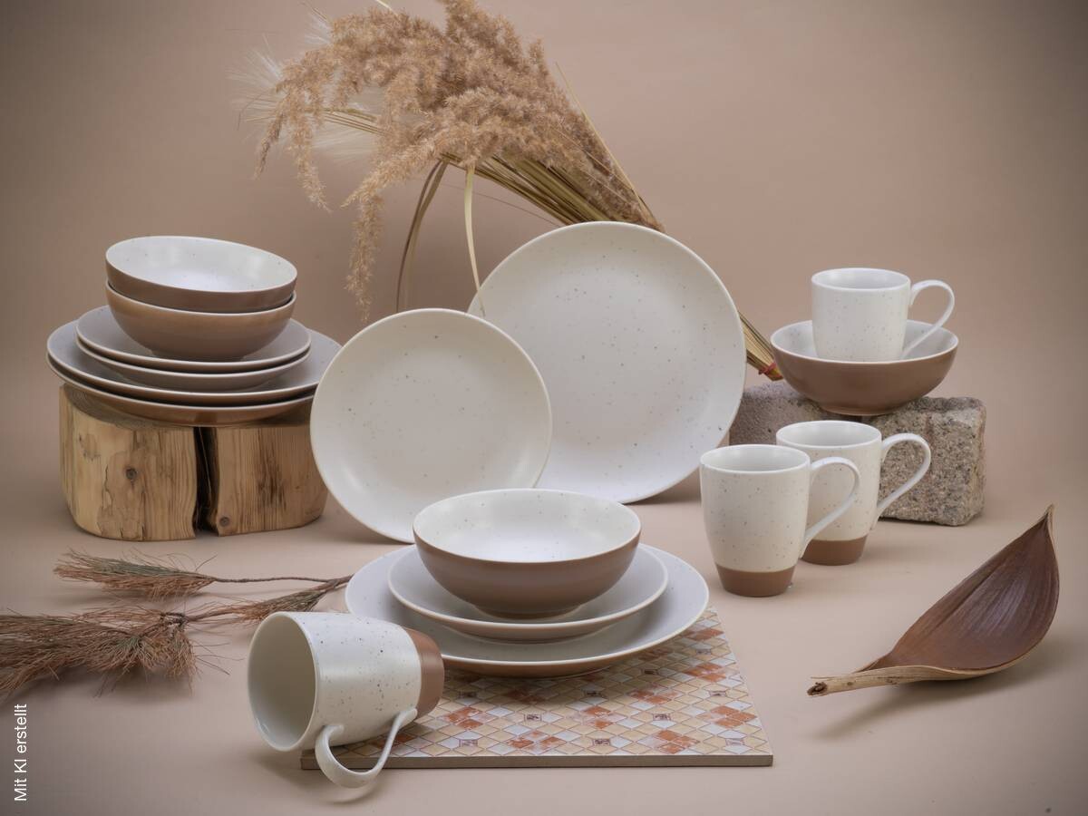 CreaTable Kombiservice SAND DUNES terracotta creme Keramik