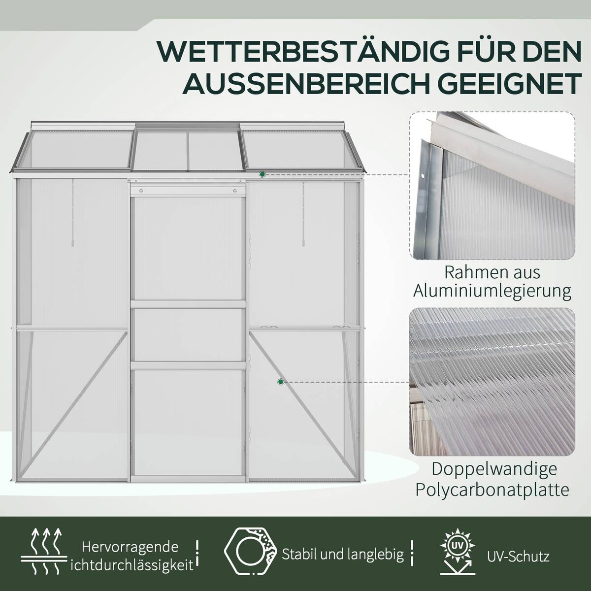 Outsunny Gewächshaus B/H/L: ca. 68x196x192 cm