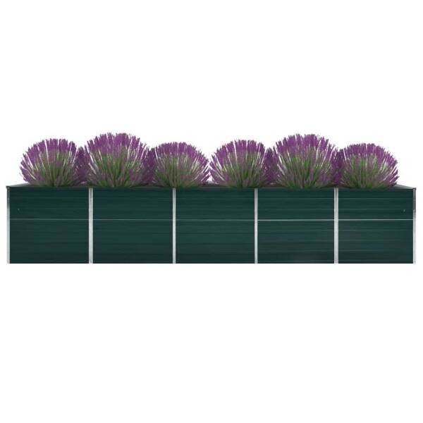Garten-Hochbeet grün Stahl B/H/L: ca. 80x77x400 cm