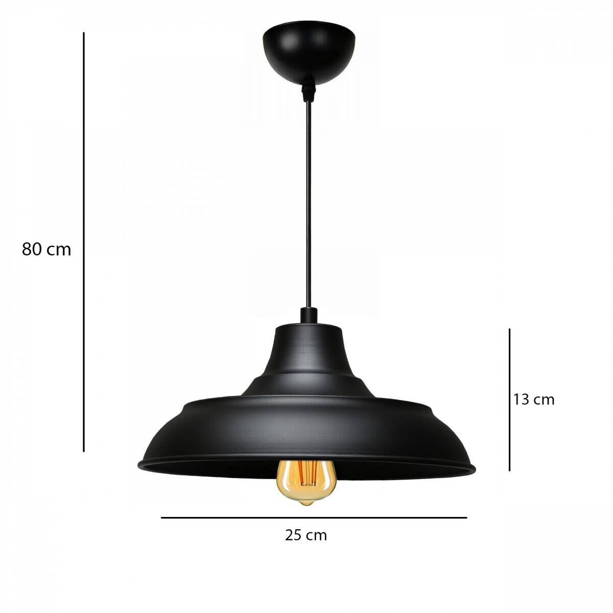 Opviq Pendelleuchte schwarz Metall B/H/T/L/D: ca. 25x80x25x25x25 cm E27 1 Brennstellen
