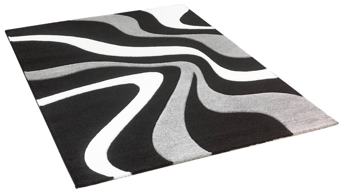 Merinos Webteppich Diamond schwarz B/L: ca. 160x230 cm