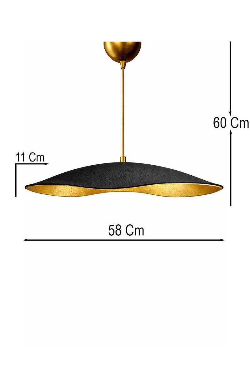 Pendelleuchte schwarz gold Beton B/H/L/D: ca. 58x60x58x58 cm E27 1 Brennstellen
