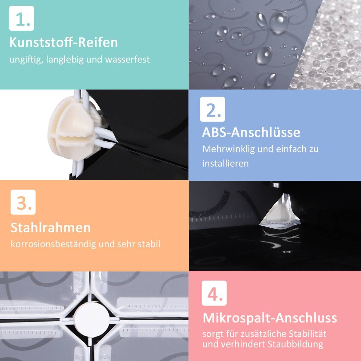 HOMCOM Schuhregal schwarz Metall B/H/L: ca. 37x95x160 cm