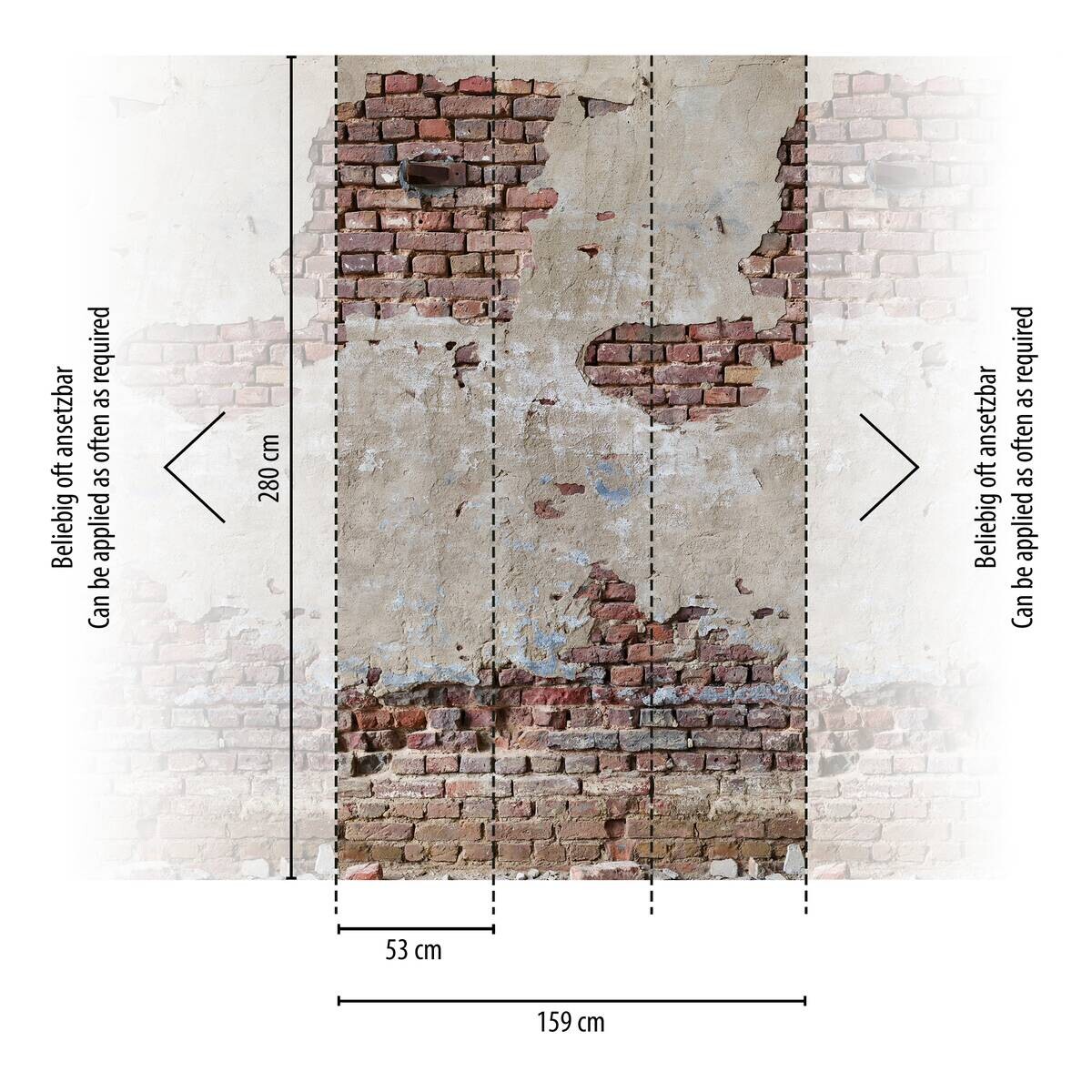 Livingwalls Fototapete Steinoptik creme braun B/L: ca. 280x159 cm