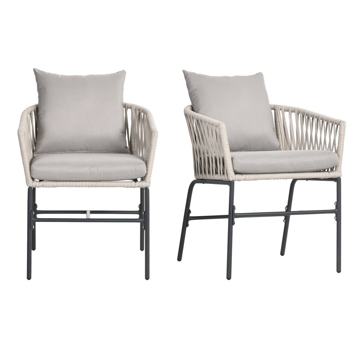 Outsunny Gartenstuhl grau Polyester B/H/L: ca. 60x57x71 cm