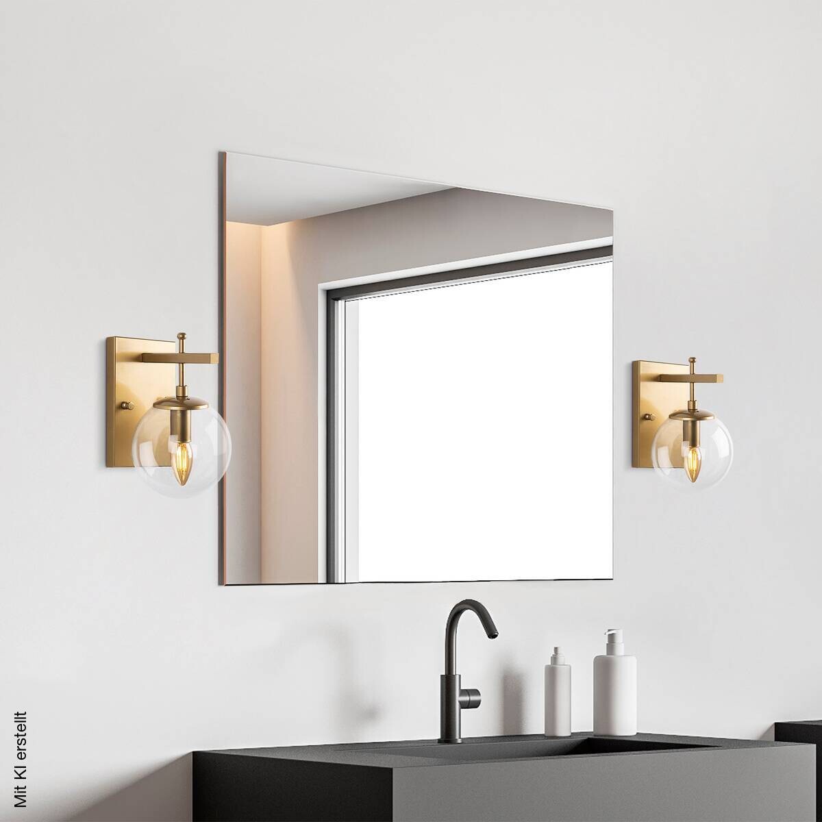 Opviq Wandleuchte gold Metall Glas B/H/L: ca. 20x15x15 cm E14 1 Brennstellen