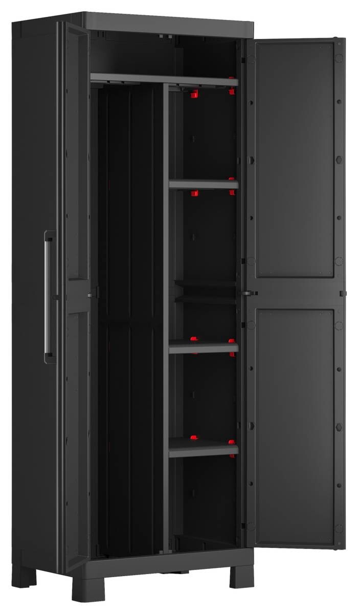 Keter Kunststoffschrank Detroit schwarz Kunststoff B/H/T: ca. 65x182x45 cm