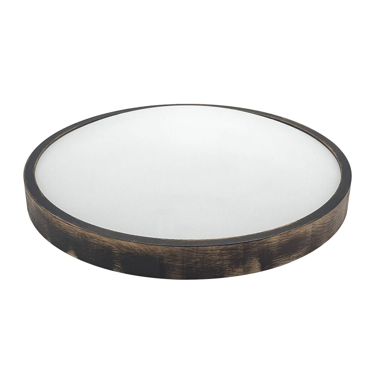 Lamkur Deckenleuchte Eiche Holz Glas B/H/L: ca. 48,5x12x48,5 cm