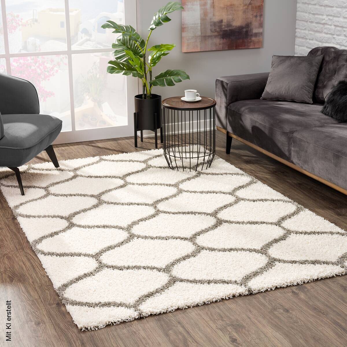 Sanat Hochflorteppich MADRID creme B/L: ca. 160x230 cm