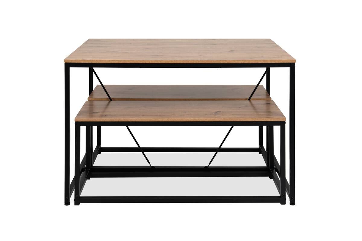 Tischgruppe Augsburg Eiche Artisan Nachbildung schwarz MDF B/H/T: ca. 120x75x80 cm