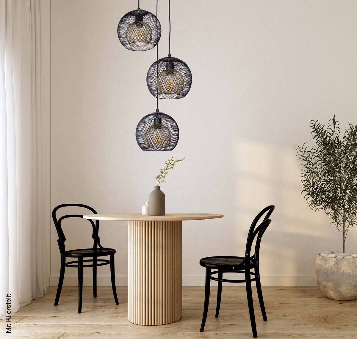 GLOBO Pendelleuchte SELINA 30260308X schwarz Metall H/D: ca. 150x44 cm E27 3 Brennstellen