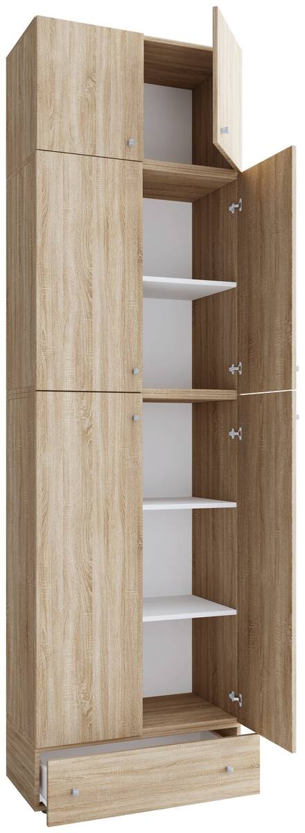 Schuhschrank Lona Eiche Sonoma Nachbildung weiß B/H/T: ca. 70x240x39 cm