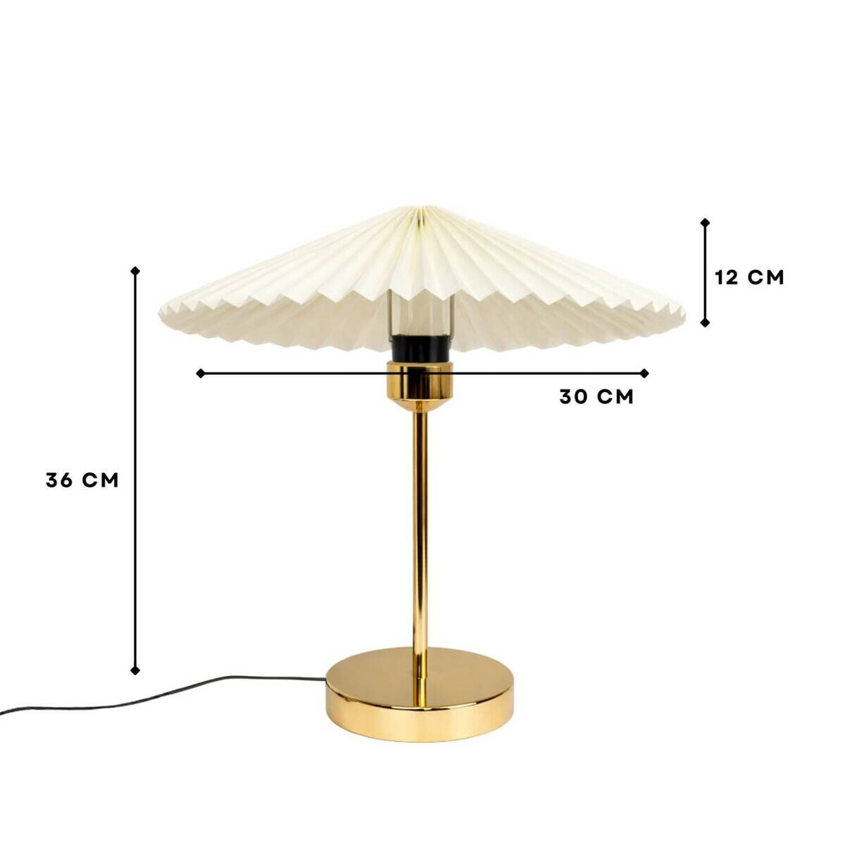 Tischleuchte ecru Metall PVC B/H/L/D: ca. 30x36x30x30 cm E27 1 Brennstellen
