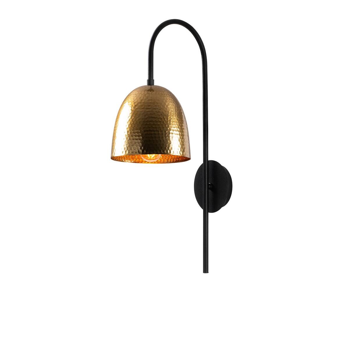 Opviq Wandleuchte schwarz Metall B/H/L: ca. 24x57x16 cm E27 1 Brennstellen