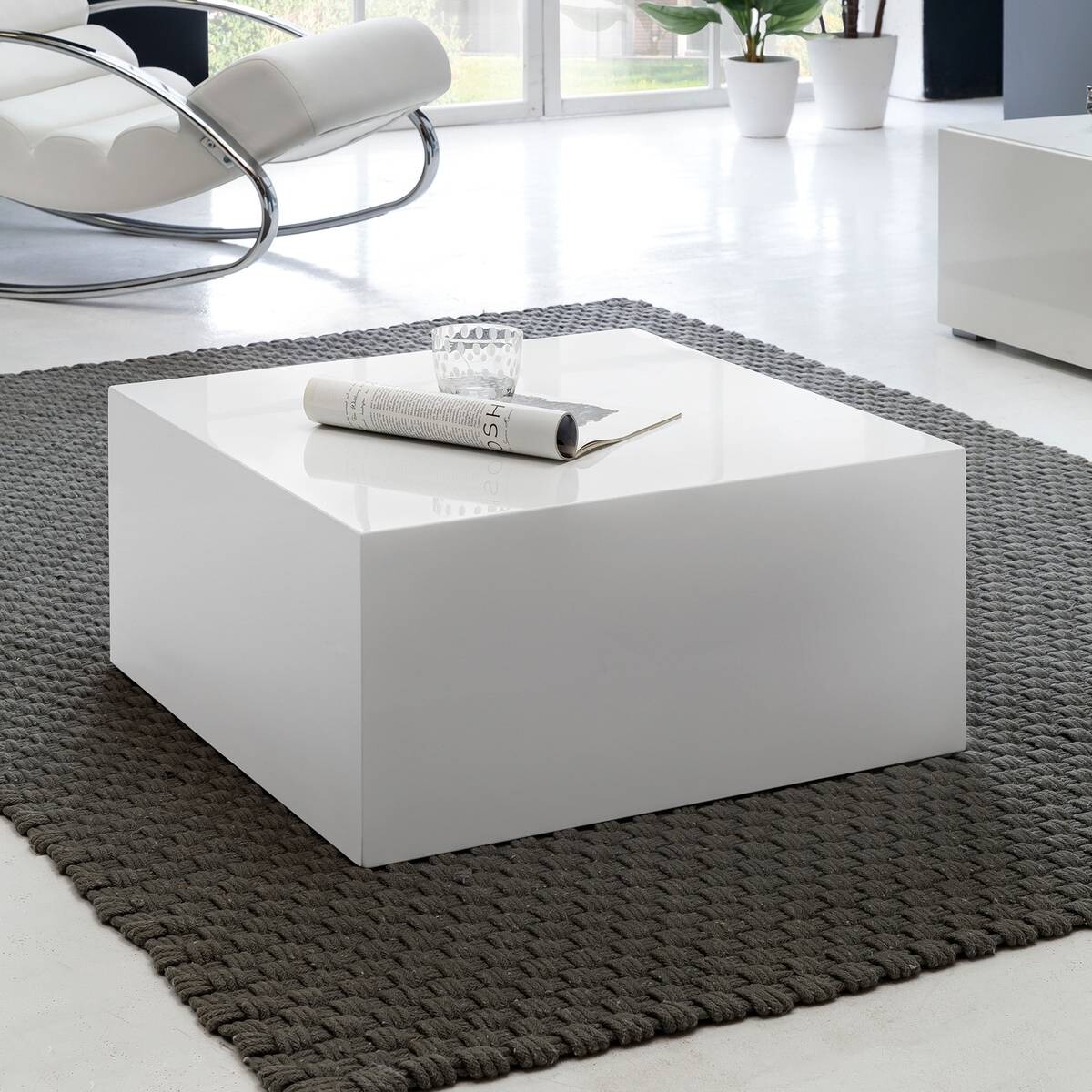 Wohnling Couchtisch weiß MDF B/H/T: ca. 60x30x60 cm