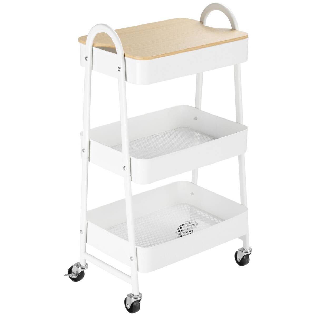 HOMCOM Küchenwagen weiß Edelstahl B/H/L: ca. 31x45x79,4 cm