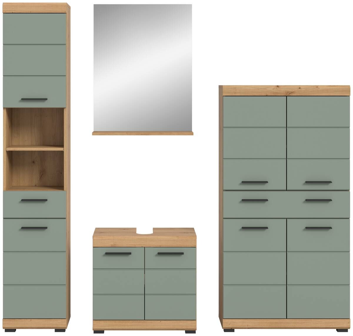 Badezimmer-Set Scout Eiche Artisan Nachbildung salbei Nachbildung B/H/T: ca. 186x191x34 cm