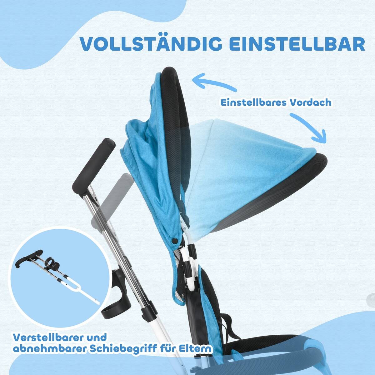 HOMCOM Kinderdreirad blau B/H/L: ca. 50x106x95 cm