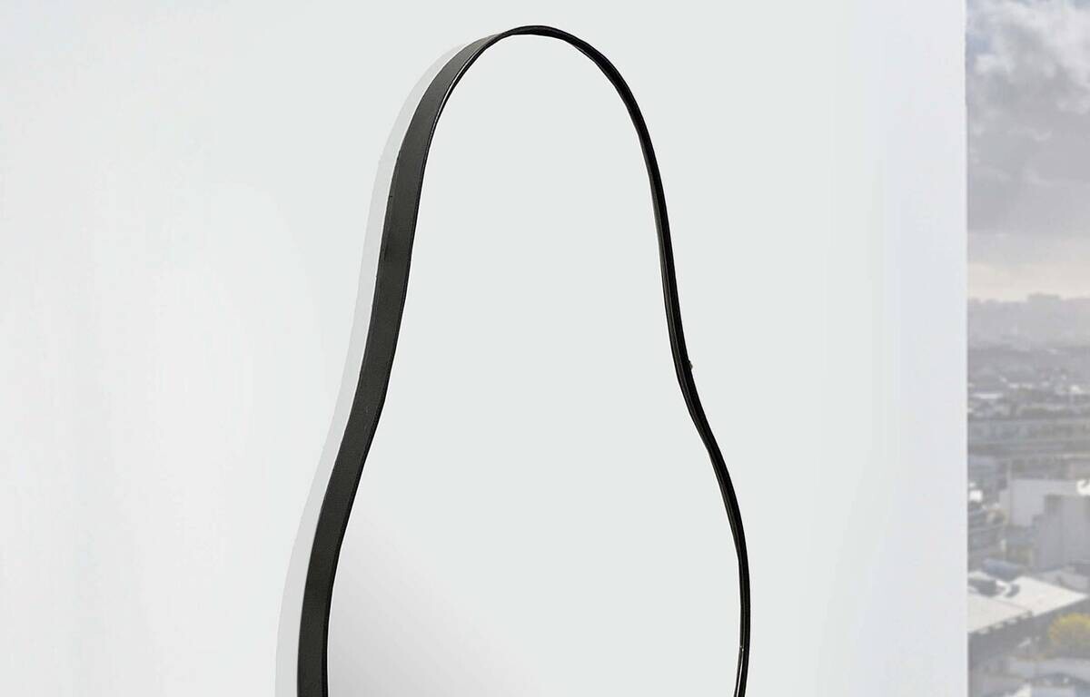 Wohnling Wandspiegel schwarz Metall B/H/T: ca. 40x80x2,5 cm