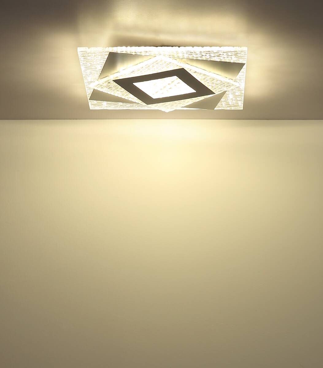 GLOBO LED-Deckenleuchte VELORA weiß Acryl Metall B/H/T: ca. 29x3,8x29 cm 1 Brennstellen
