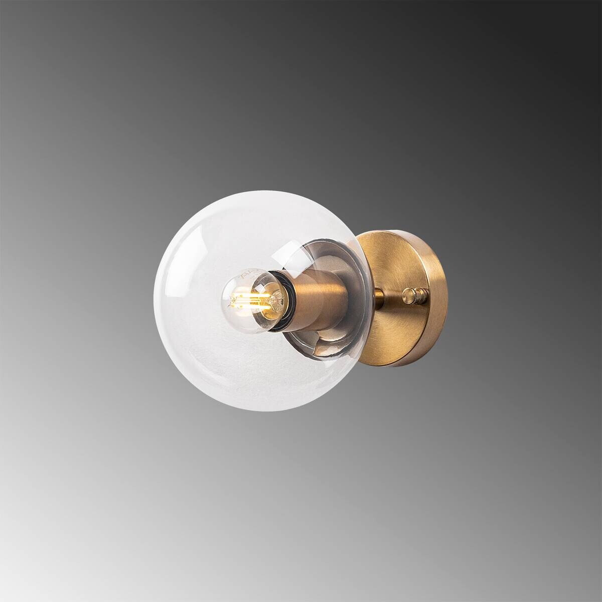 Opviq Wandleuchte Atmaca bronze Metall Glas B/H/T/L/D: ca. 15x24x15x15x15 cm E14 1 Brennstellen
