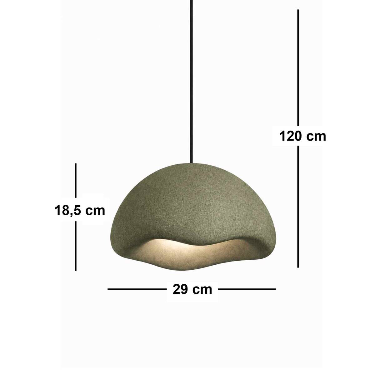 Pendelleuchte khaki Kunststoff B/H/L/D: ca. 29x120x29x29 cm E27 3 Brennstellen