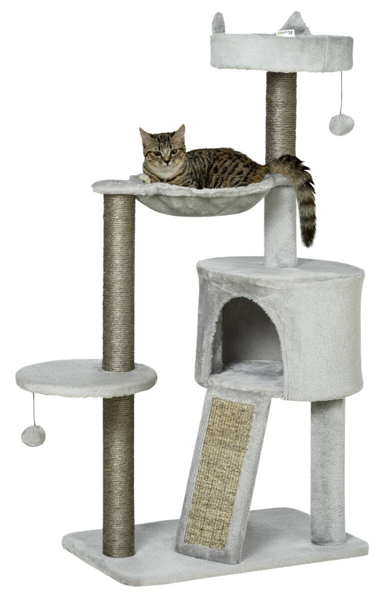 PawHut Kratzbaum hellgrau Polypropylen B/H/L: ca. 40x60x113 cm