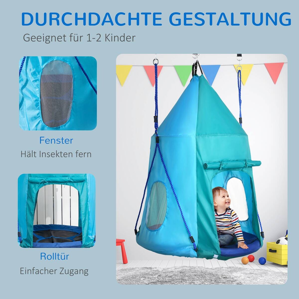 Outsunny Schaukel blau B/H/L: ca. 100x100x150 cm