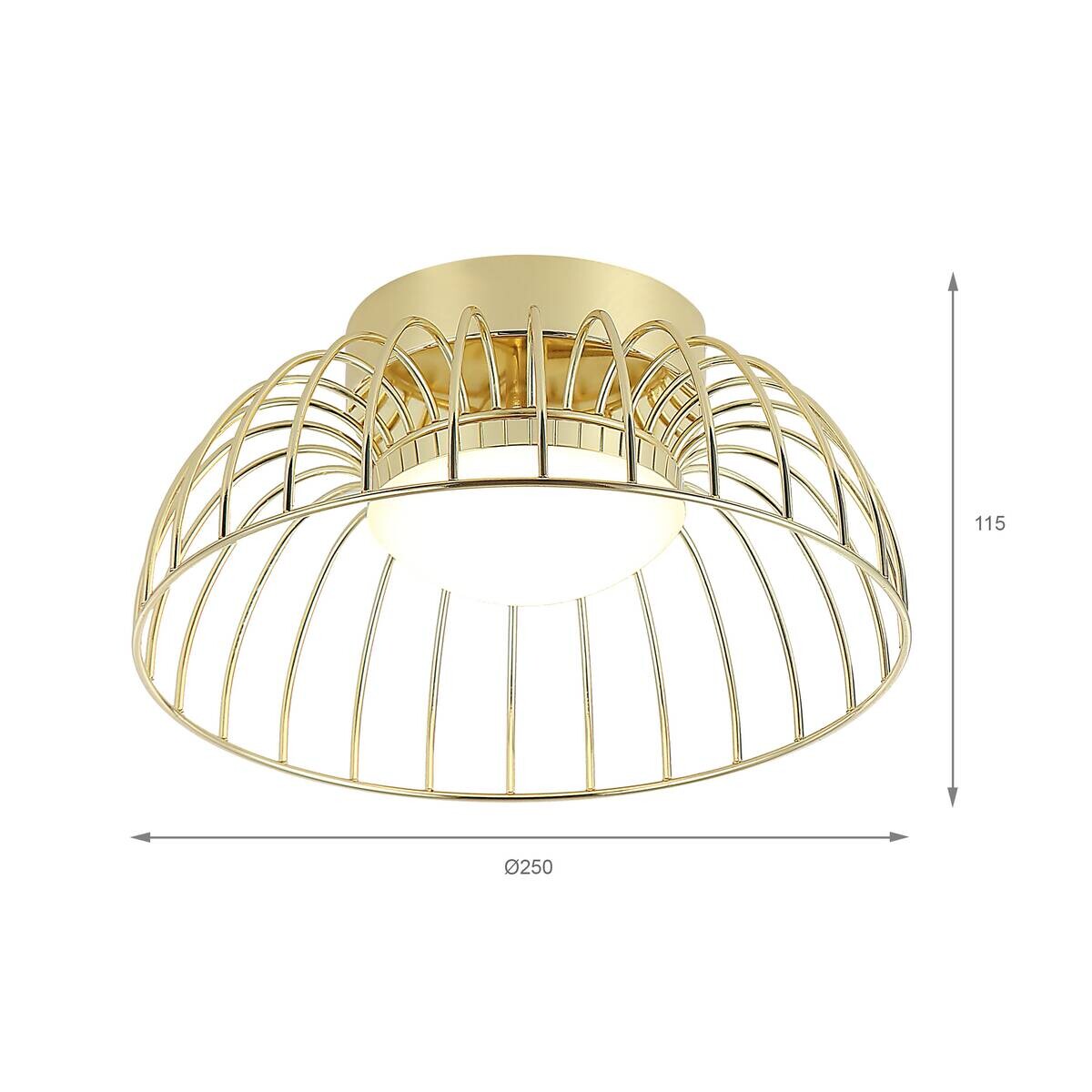 Lamkur Deckenleuchte gold Stahl B/H/L: ca. 27x27x17 cm