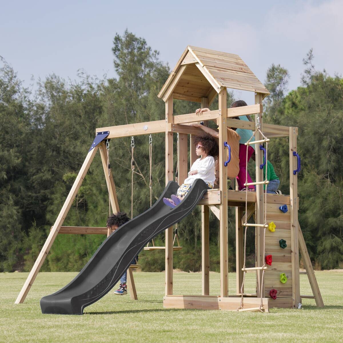 AXI Spielturm Moos braun B/H/L: ca. 342x267x375 cm