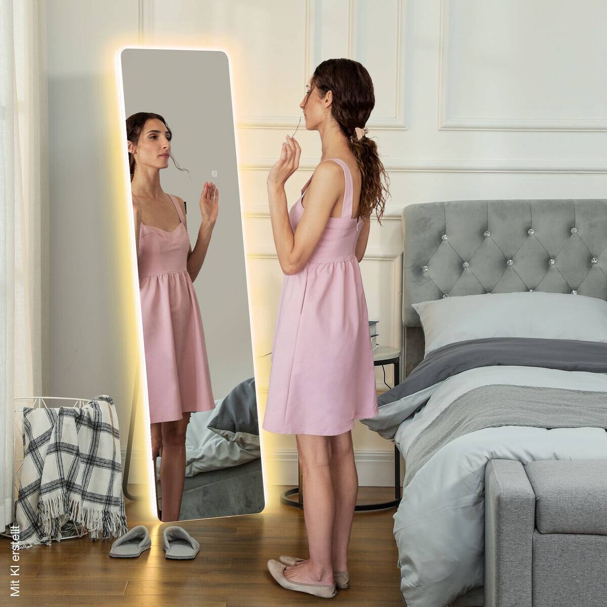 HOMCOM LED-Spiegel transparent B/H/L: ca. 3x150x40 cm