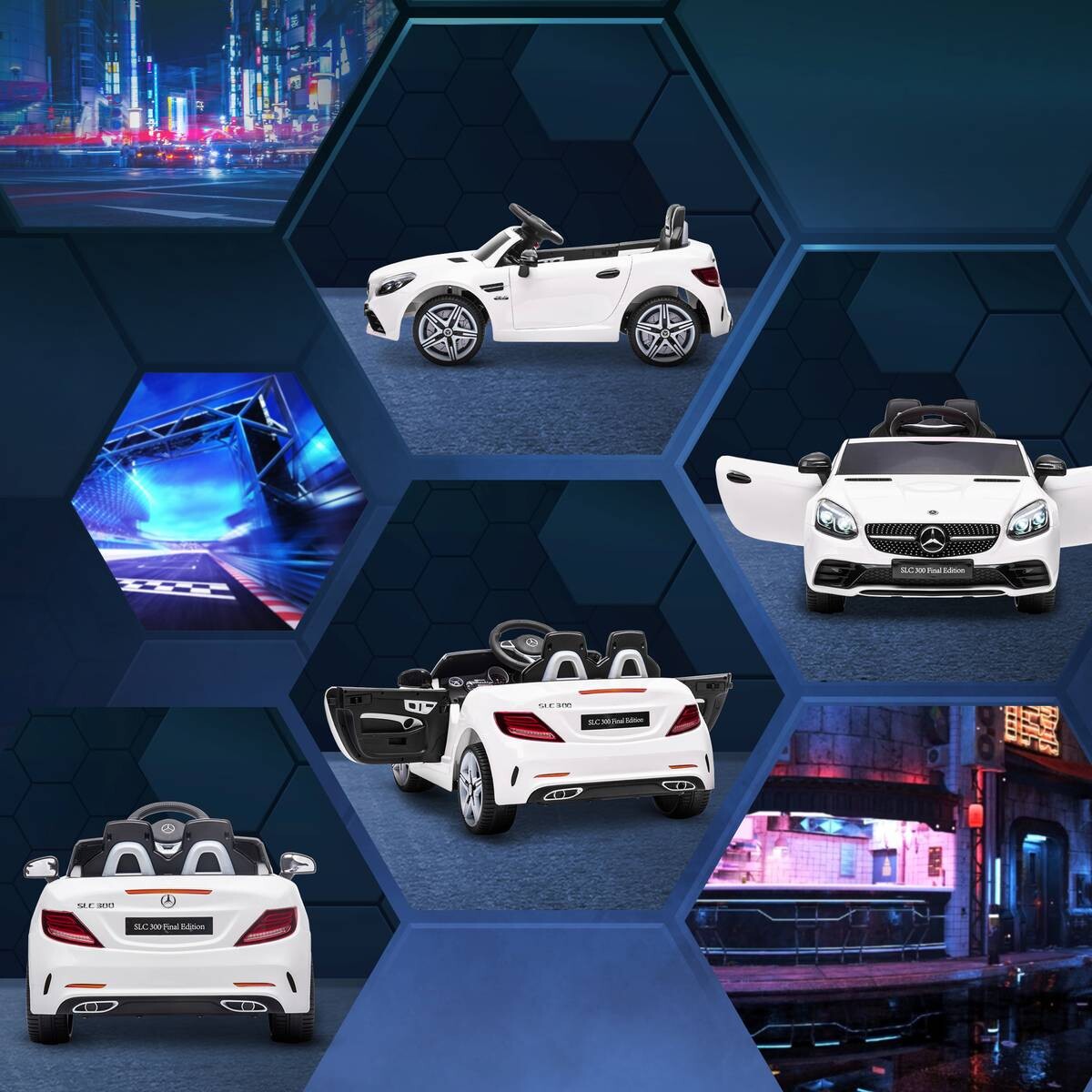 AIYAPLAY Kinder-Elektroauto weiß B/H/L: ca. 62,5x44x107 cm