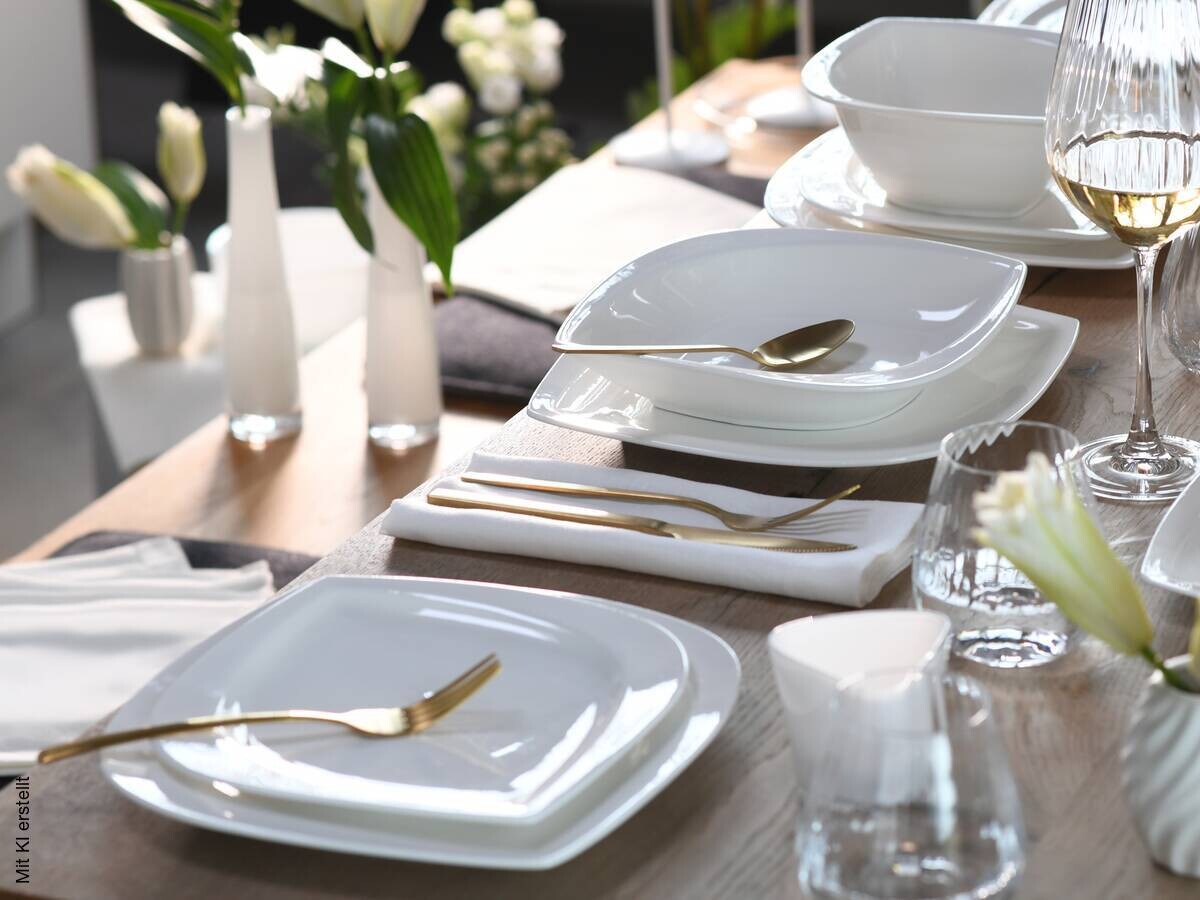 CreaTable Kombiservice Melbourne weiß Porzellan 16 tlg.