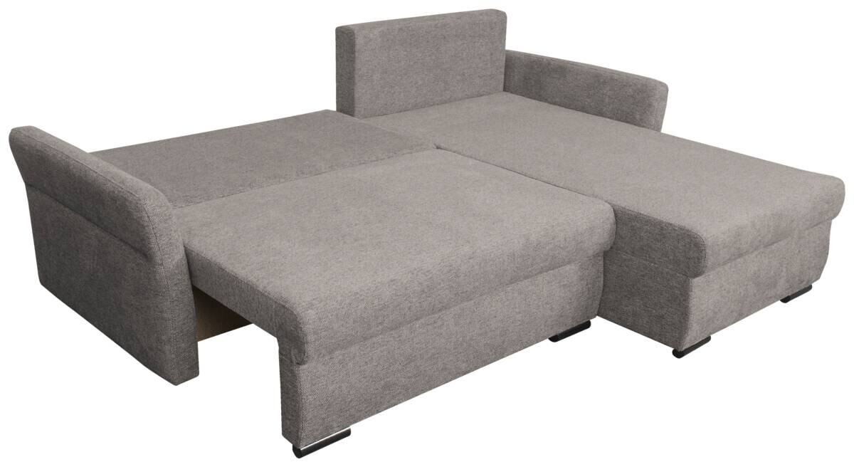 Ecksofa mit Bettfunktion und Bettkasten dunkelgrau Webstoff B/H/T: ca. 218x90x168 cm