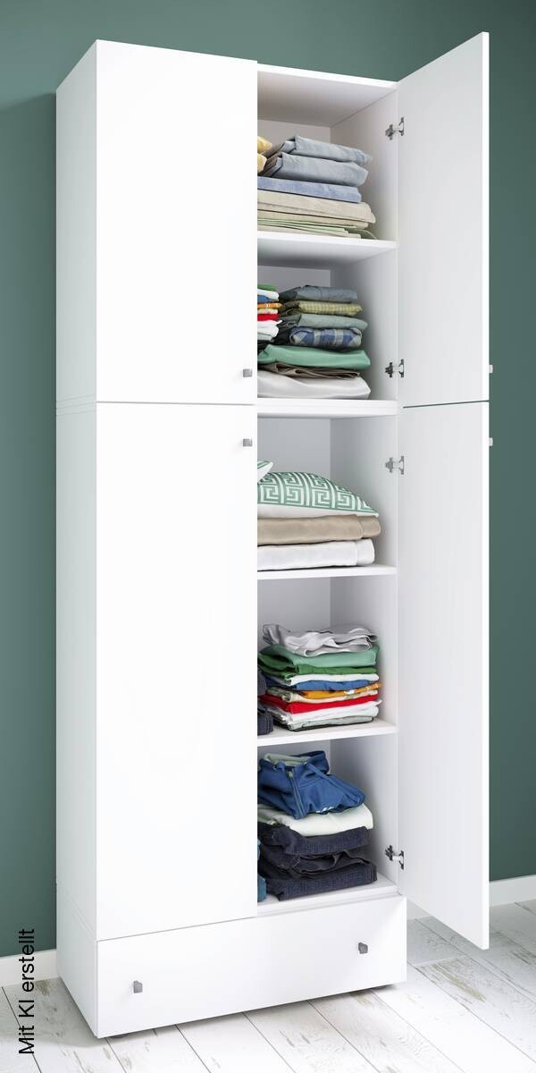 Kleiderschrank Lona weiß B/H/T: ca. 70x200x39 cm