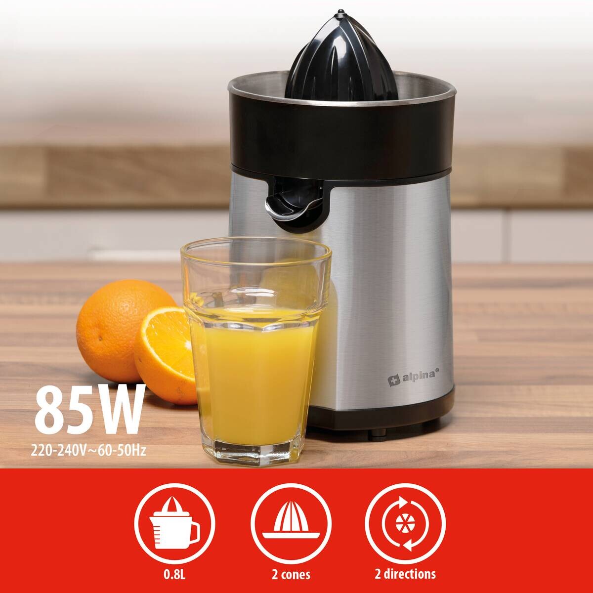 alpina Zitrus-Presse silber Edelstahl B/H/L: ca. 15x26x17 cm ca. 0 l