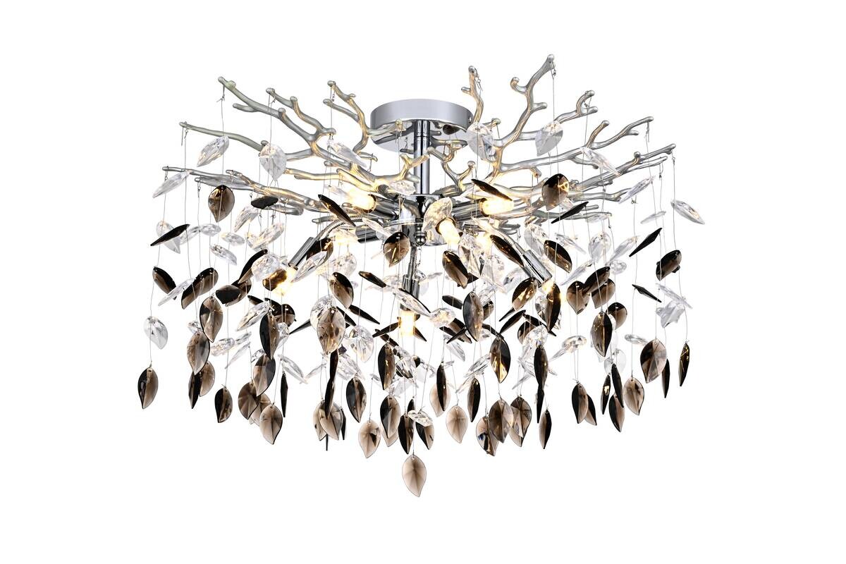 GLOBO Deckenleuchte Danna Chrom silber Metall Kunststoff Acryl H/D: ca. 46x60 cm G9 8 Brennstellen