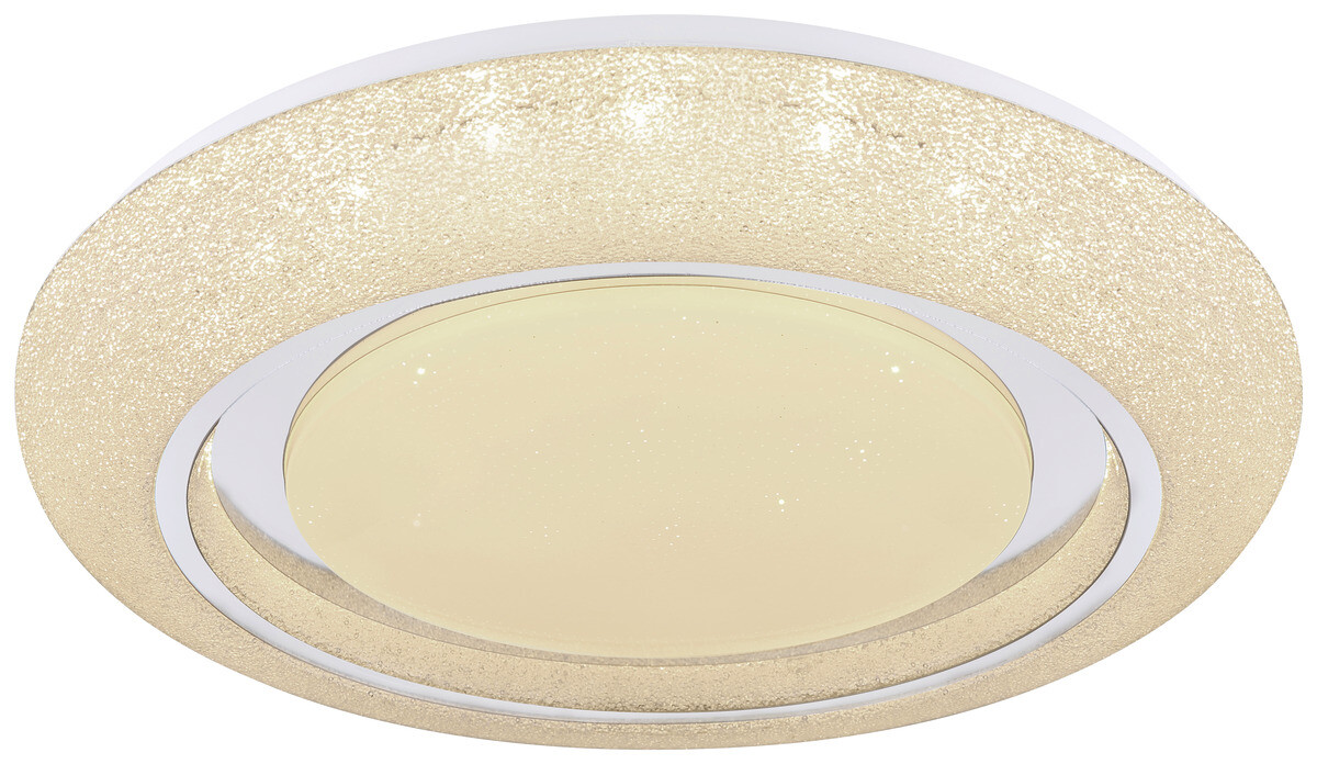 GLOBO Smarte Deckenleuchte Rada weiß Opal Acryl Chrom Metall H/D: ca. 7x48 cm