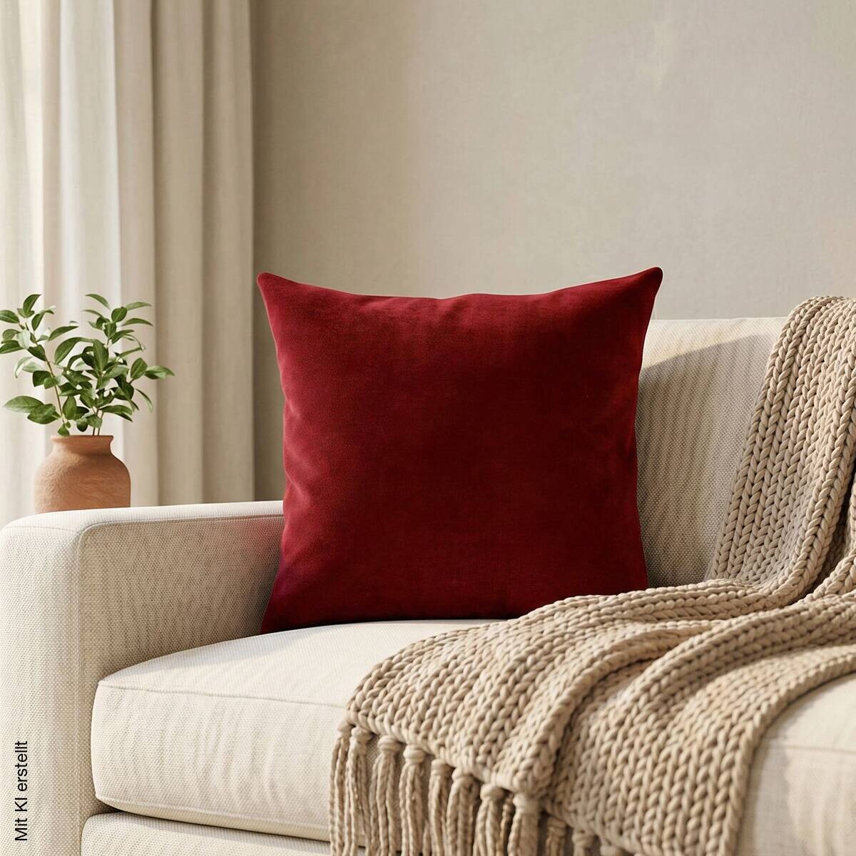 Dekokissen rot Polyester B/L: ca. 43x43 cm