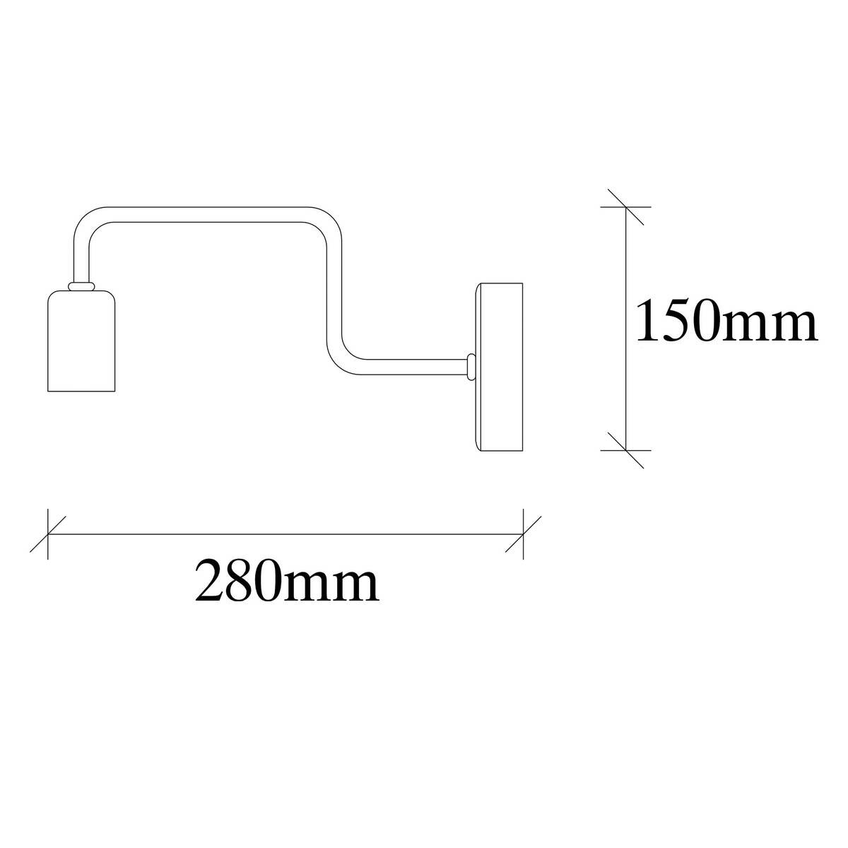 Opviq Wandleuchte schwarz Metall B/H/L: ca. 28x11x4 cm E27 1 Brennstellen